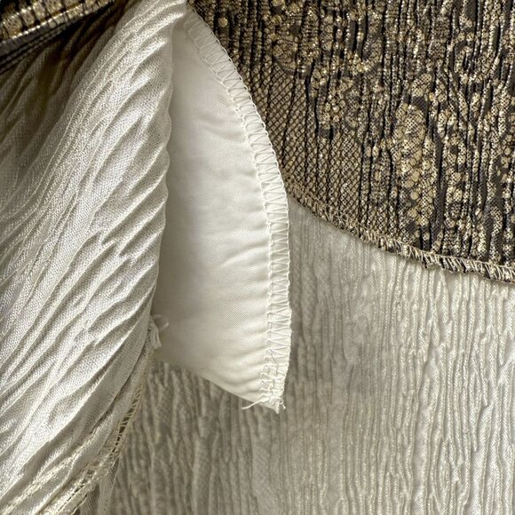 CHICOS Metallic Jacket Medium (Chicos1) Gold Snake Stretch Women Evening Top NWT - Picture 11 of 11